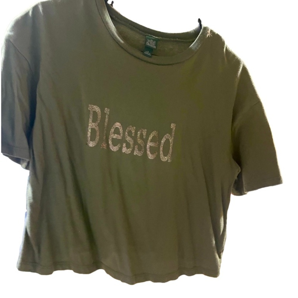 Wild fable cropped top blessed T-shirt size small